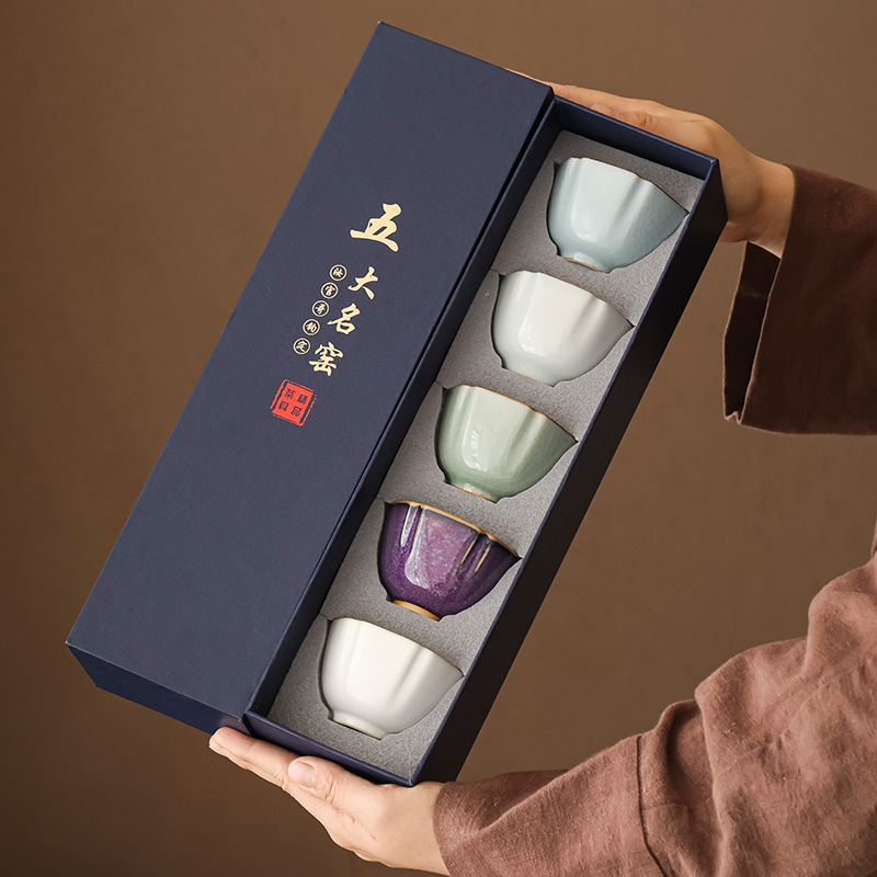 Celadon Ceramic Cup - Juego de té de 5 tazas