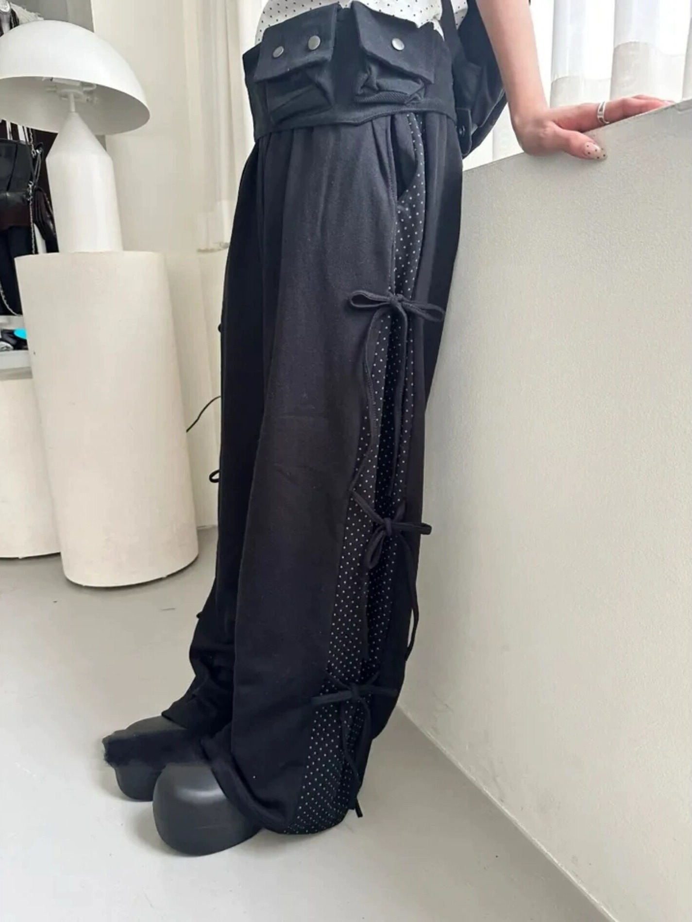 Korean Pants Lifestyle - Pantalones Casuales con Cinturón y Bloques