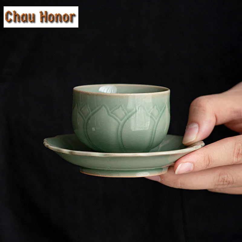 Celadon Ceramic Cup - 65ml Retro celadón muestra de taza