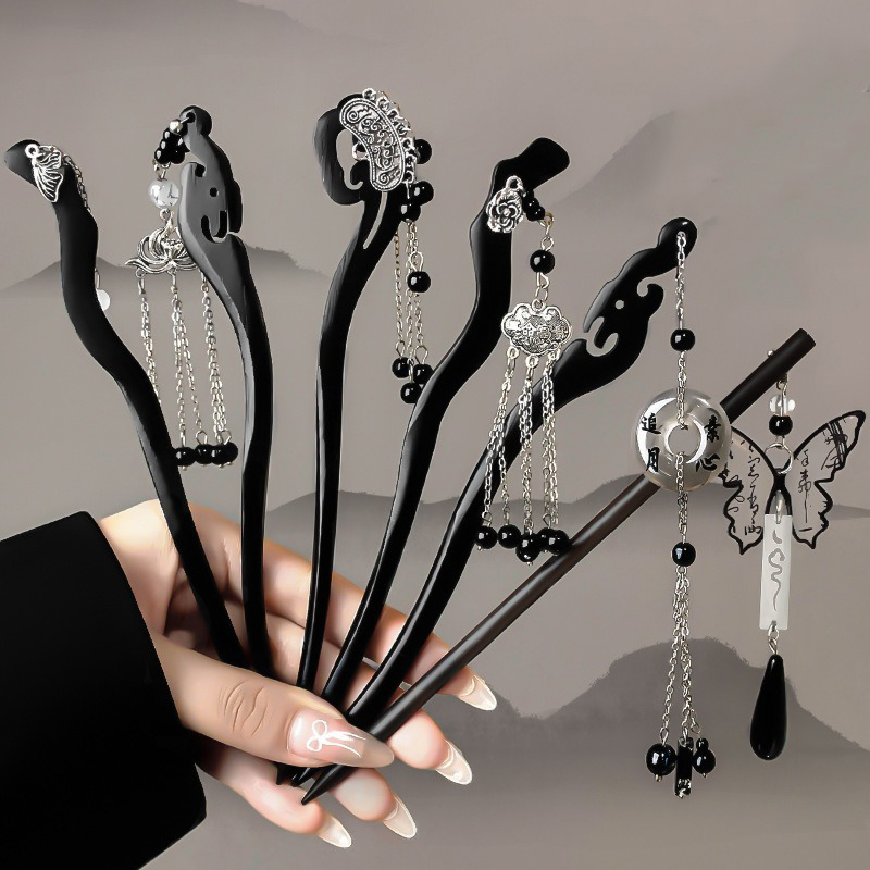 Hanbok Hair Pin - Horquillas de madera con pintura de