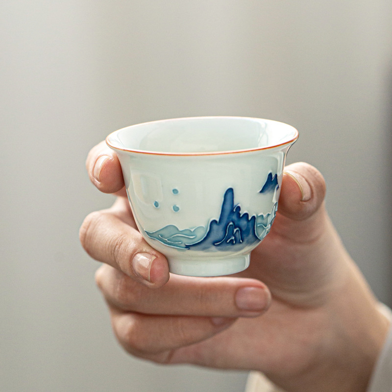 Taza de té de Kung Fu pintada  - Celadon Ceramic Cup reseña y precio