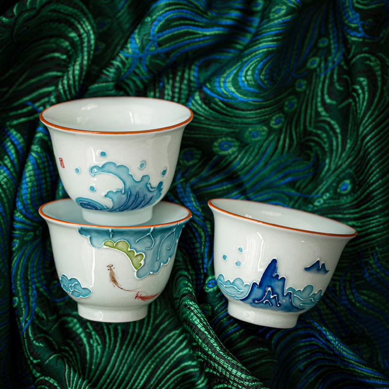 Taza de té de Kung Fu pintada  - Celadon Ceramic Cup reseña y precio