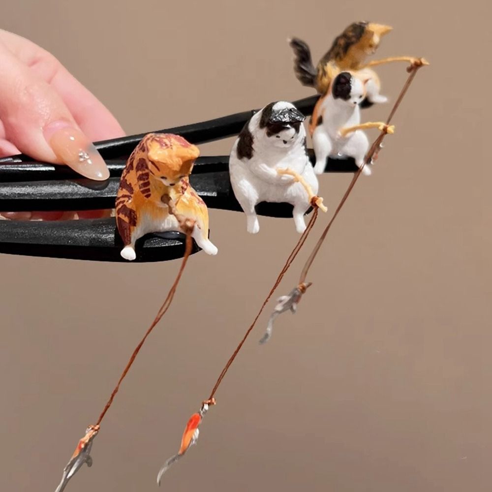Lindo gato pesca palo de pelo  - Hanbok Hair Pin reseña y precio