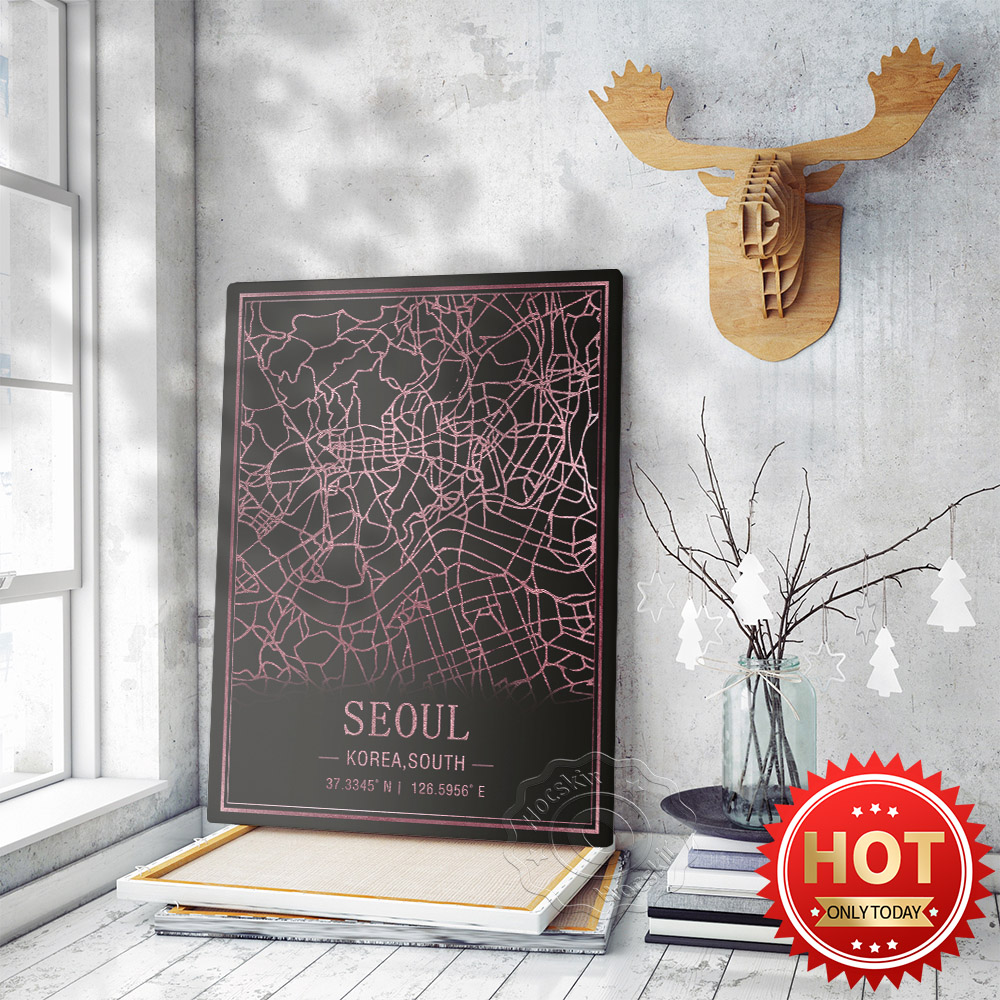 Póster artístico de mapa del s - South Korea Lifestyle reseña y precio